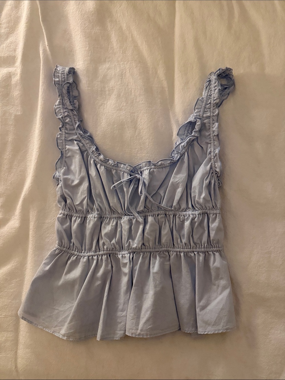 Sunday Best Light Blue Ruffle Smocked Camisole
